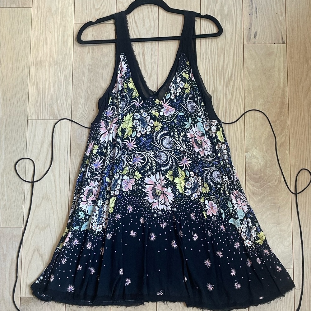 free people intimately free linen tie back mini dress